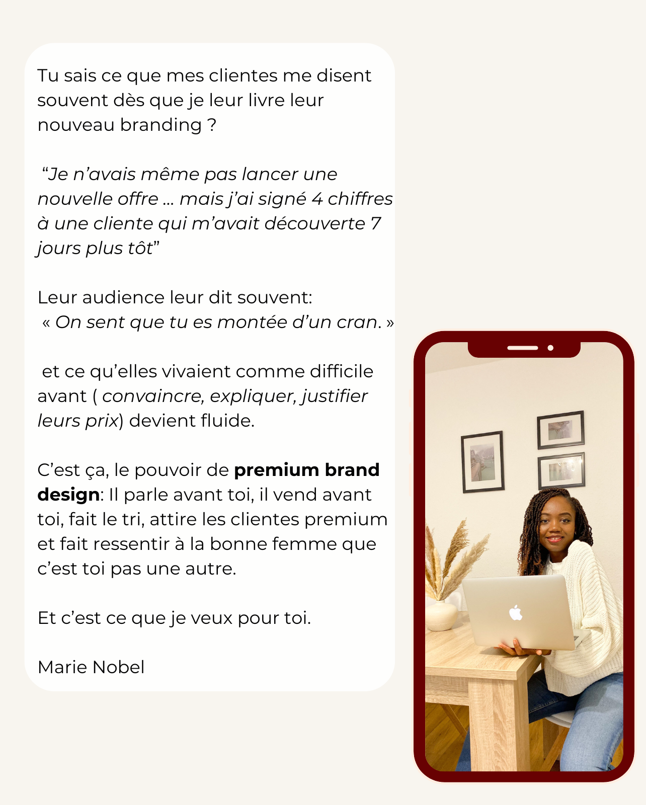 Service sur mesure: premium brand design