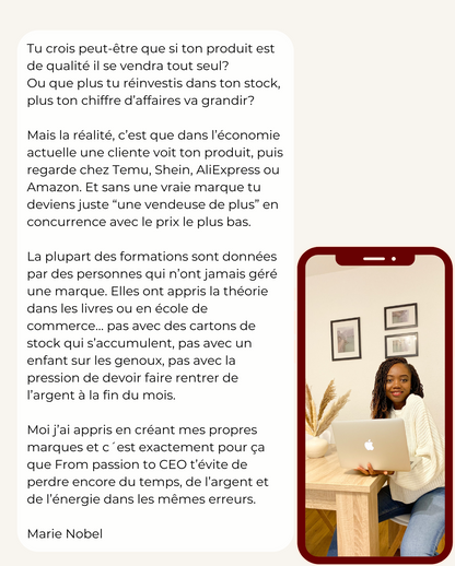 formation e-commerce: from passion to ceo